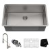  30″ Undermount Single Bowl Kitchen Sink with 18″ Commercial Kitchen Faucet