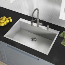 KRAUS 33″ Drop-In Single Bowl Stainless Steel Kitchen Sink