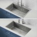  33″ Dual Mount Single Bowl Kitchen Sink with 18″ Commercial Kitchen Faucet