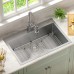 33″ Dual Mount Single Bowl Kitchen Sink with 18″ Commercial Kitchen Faucet