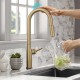  Tall Modern Single-Handle Touch Kitchen Sink Faucet with Pull Down Sprayer, Gold