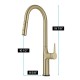  Tall Modern Single-Handle Touch Kitchen Sink Faucet with Pull Down Sprayer, Gold