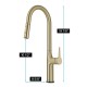  Tall Modern Single-Handle Touch Kitchen Sink Faucet with Pull Down Sprayer, Gold