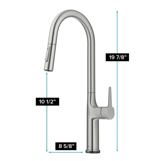  Tall Modern Single-Handle Touch Kitchen Sink Faucet with Pull Down Sprayer, Stainless Steel