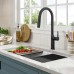  Tall Modern Single-Handle Touch Kitchen Sink Faucet with Pull Down Sprayer, Matte Black