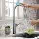  Tall Modern Single-Handle Touch Kitchen Sink Faucet with Pull Down Sprayer, Stainless Steel