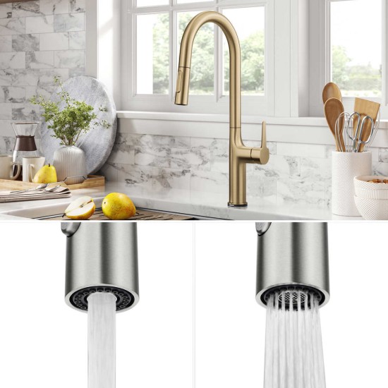  Tall Modern Single-Handle Touch Kitchen Sink Faucet with Pull Down Sprayer, Gold