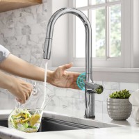 KRAUS Tall Modern Single-Handle Touch Kitchen Sink Faucet with Pull Down Sprayer, Chrome