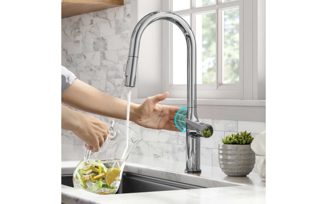  Tall Modern Single-Handle Touch Kitchen Sink Faucet with Pull Down Sprayer, Chrome