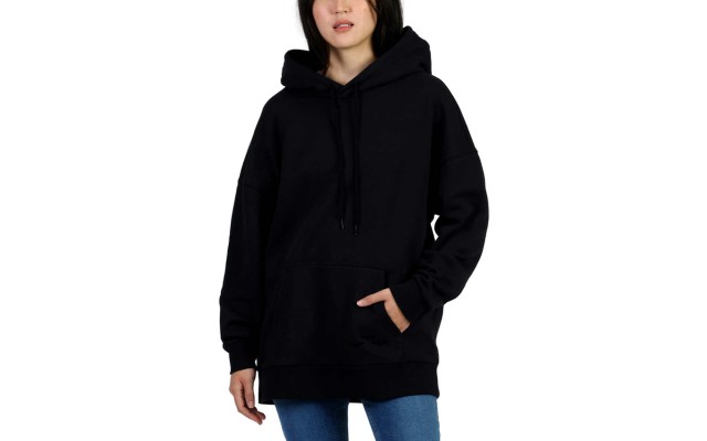  Ladies' Fleece Hoodie, Black, Large