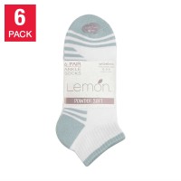 Lemon Ladies' Low Quarter Sock, 6-pair, Gray