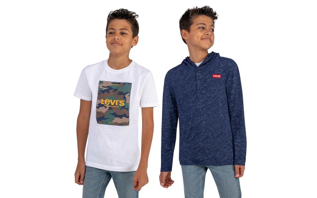  Youth Hoodie and Tee Set, Navy and White, One Color, Large