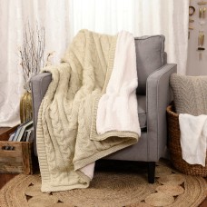 Life Comfort Cable Knit Throw