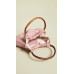  Small Double Ring Leather Tote, Pink