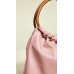  Small Double Ring Leather Tote, Pink
