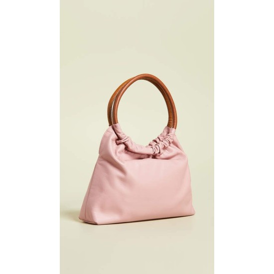  Small Double Ring Leather Tote, Pink