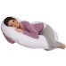 Lounge Town C-Shaped Body Pillow, White