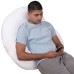 Lounge Town C-Shaped Body Pillow, White