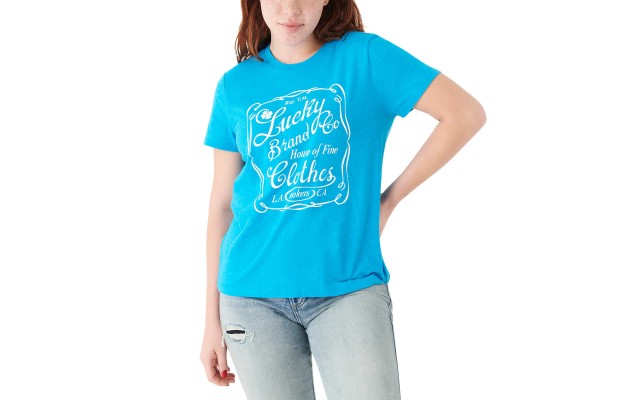  Ladies' Graphic Tee, Blue, Large