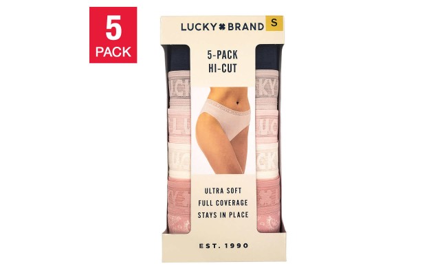  Ladies' Hi Cut, 5-pack, Pink, Large