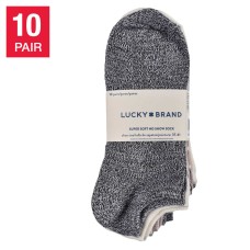 Lucky Brand Ladies' Super Soft No Show Sock10-pair