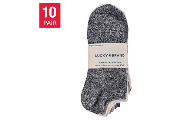  Ladies' Super Soft No Show Sock, 10-pair, Black