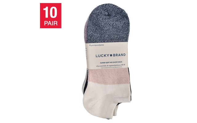  Ladies' Super Soft No Show Sock, 10-pair, Blue