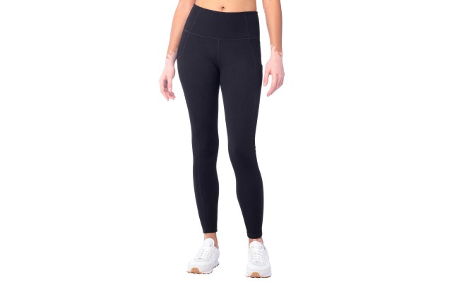  Ladies' Ribbed Legging, Black, Large