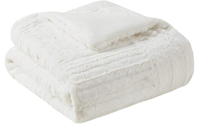  Arctic Luxury Ultra Alternative Throw 50×60 Geometric Premium Soft Cozy Long Fur Plush For Bed
