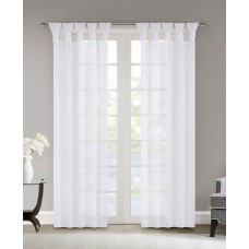 Madison Park Ceres 50″ x 63″ Twisted Tab Top Sheer Curtain Set