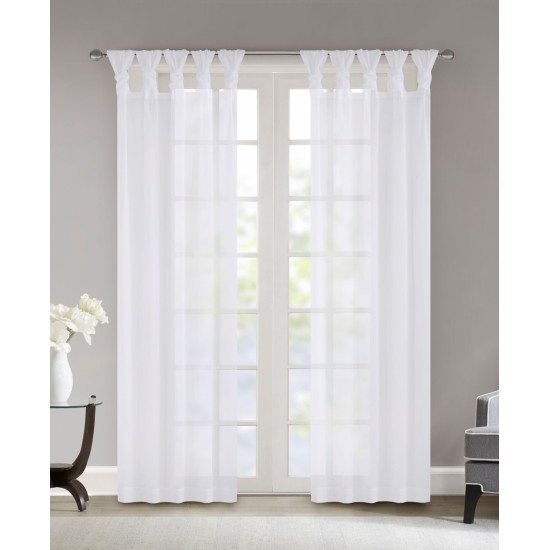  Ceres 50″ x 63″ Twisted Tab Top Sheer Curtain Set