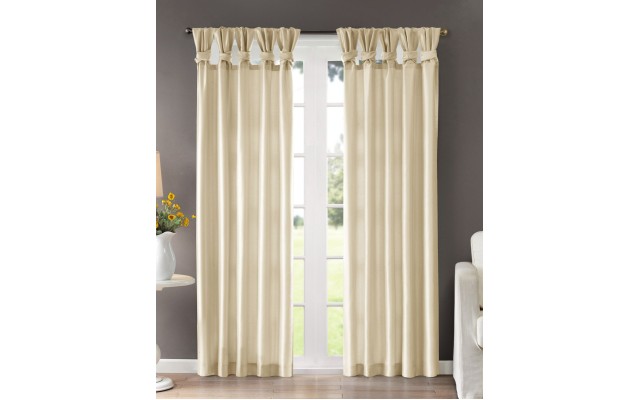  Emilia 50″ x 84″ Lined Faux-Silk Twisted Tab Window Panel