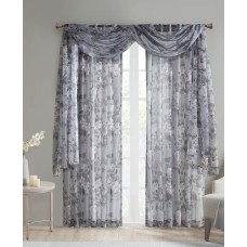 Madison Park Simone 42″ x 216″ Floral Sheer Scarf Valence