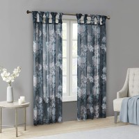 Madison Park Simone 50″ x 95″ Printed Floral Twist Top Sheer Curtain Panel