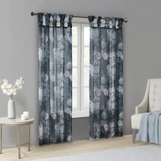 Madison Park Simone 50″ x 95″ Printed Floral Twist Top Sheer Curtain Panel