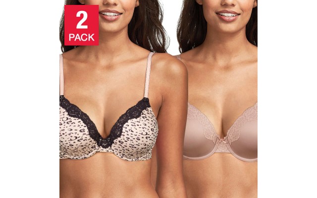  Ladies' Comfort Devotion Bra, 2-pack, Tan, 34B