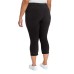  Ladies' Roll Cuff Capri, Black, 2X