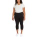  Ladies' Roll Cuff Capri, Black, 2X