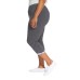 Ladies' Roll Cuff Capri, Blue, X-Small