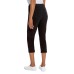  Ladies' Roll Cuff Capri, Black, 2X