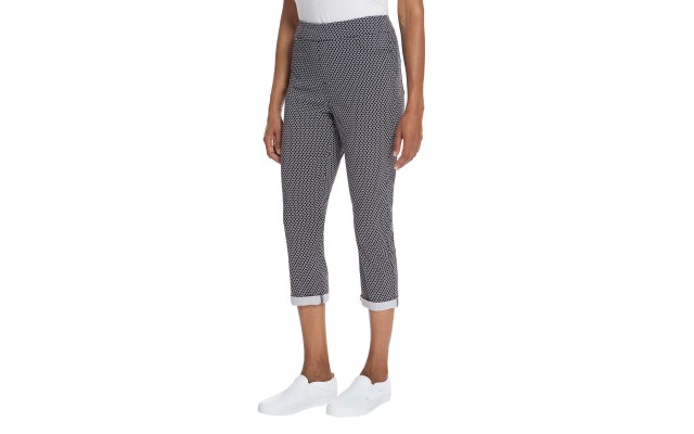  Ladies' Roll Cuff Capri, Blue, X-Small
