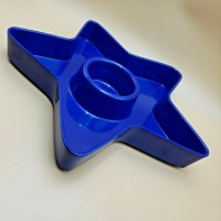 Martha Stewart Collection Star Chip Dip Plate Blue