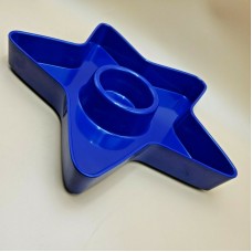 Martha Stewart Collection Star Chip Dip Plate Blue