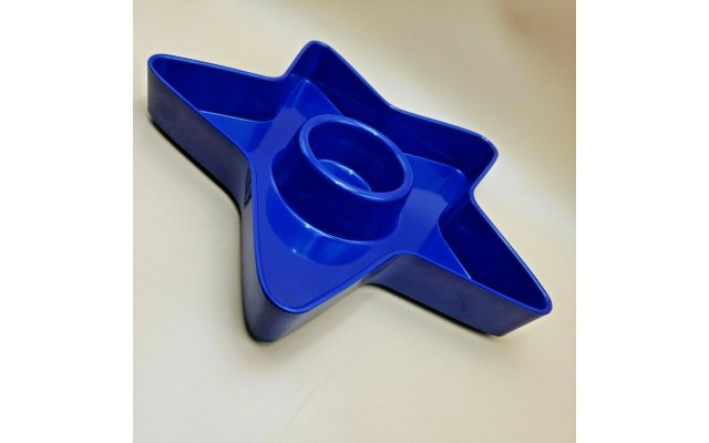 Martha Stewart Collection Star Chip Dip Plate Blue