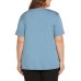  Ladies' Side Tie Tee, Blue, X-Small
