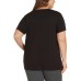  Ladies' Side Tie Tee, Black, Medium
