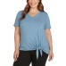  Ladies' Side Tie Tee, Blue, Small