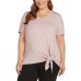 Ladies' Side Tie Tee, Pink, Medium