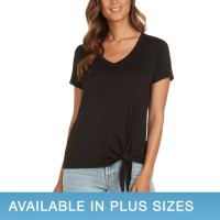 Matty M Ladies' Side Tie Tee, Black, Small