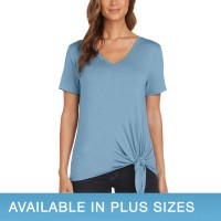 Matty M Ladies' Side Tie Tee, Blue, Medium